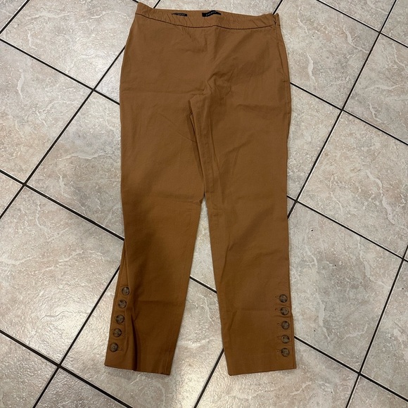 Talbots Chatham Brown Buttoned Ankle Pants Size 10 - Picture 1 of 5